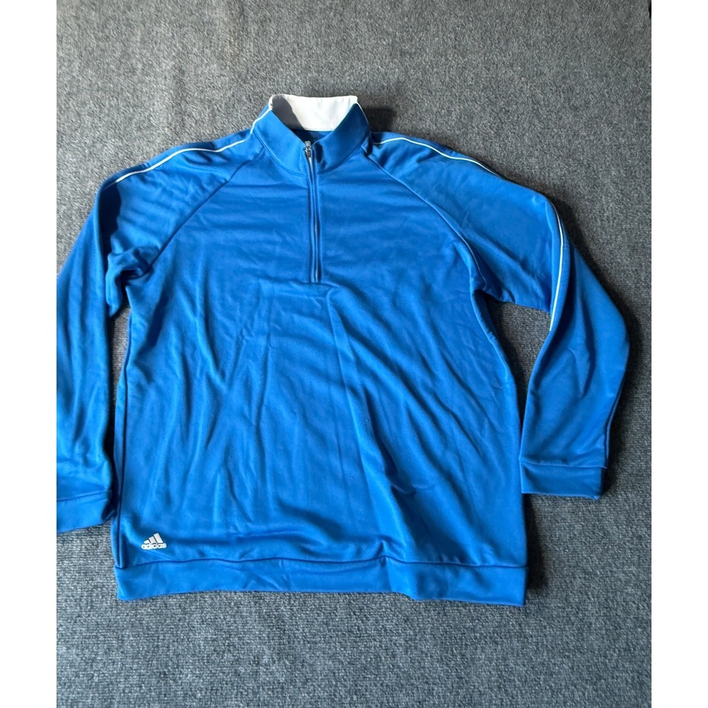 Adidas Golf Climalite Mens‎ XL Blue Quarter Zip Pullover Long Sleeve Shirt
